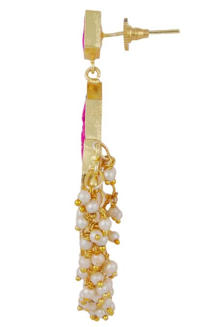 Buy Bauble Bazaar Gold Plated Pearls, Embroidery Geometric Bead Danglers Online at Aza Fashions Buy_Bauble Bazaar_Gold Plated Pearls, Embroidery Geometric Bead Danglers _Online_at_Aza_Fashions