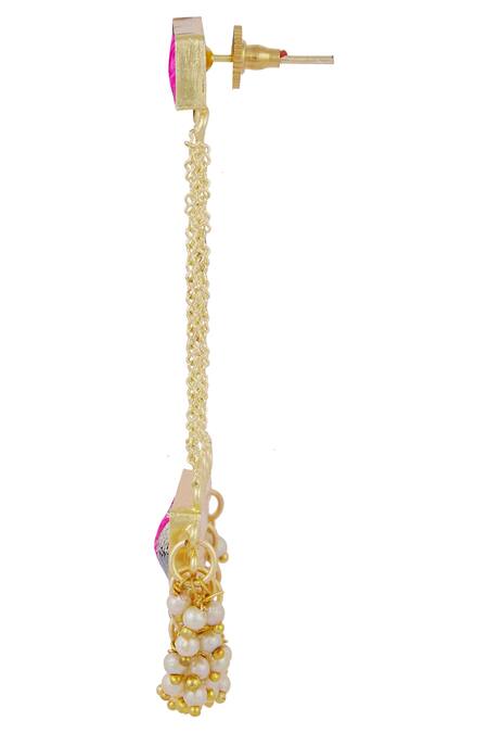 Buy Bauble Bazaar Gold Plated Pearls, Zari Geometric Bead Danglers Online at Aza Fashions Buy_Bauble Bazaar_Gold Plated Pearls, Zari Geometric Bead Danglers _Online_at_Aza_Fashions
