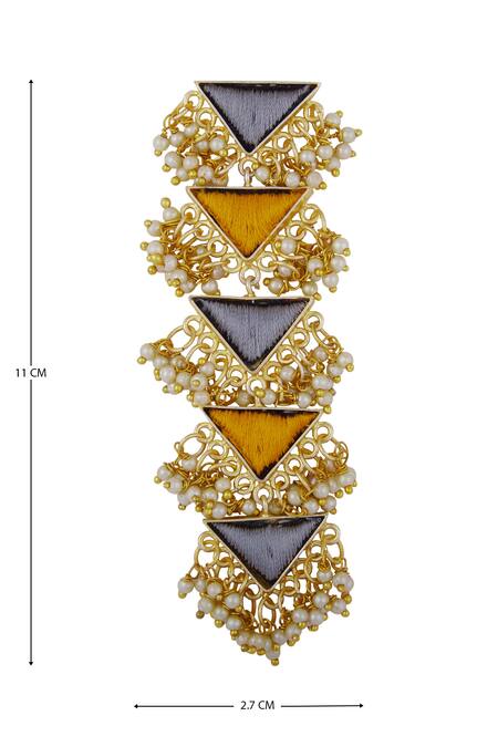 Buy Bauble Bazaar Gold Plated Pearls, Zari Layered Bead Danglers Online at Aza Fashions Buy_Bauble Bazaar_Gold Plated Pearls, Zari Layered Bead Danglers _Online_at_Aza_Fashions