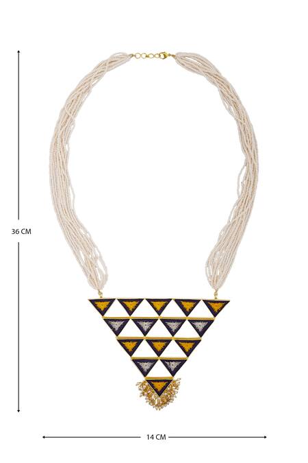 Bauble Bazaar Gold Plated Geometric Pendant Necklace Online at Aza Fashions Bauble Bazaar_Gold Plated Geometric Pendant Necklace _Online_at_Aza_Fashions