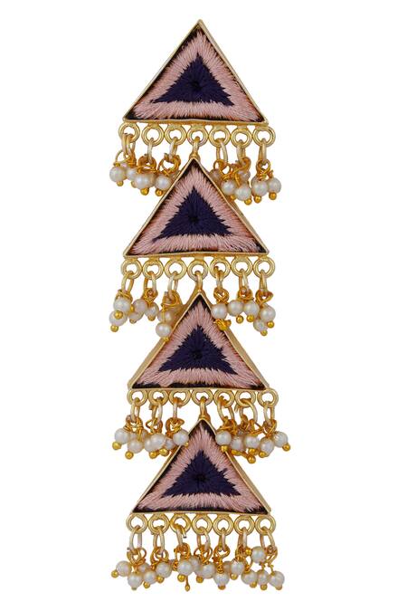 Bauble Bazaar Gold Plated Pearls Tiered Bead Danglers Online at Aza Fashions Bauble Bazaar_Gold Plated Pearls Tiered Bead Danglers _Online_at_Aza_Fashions