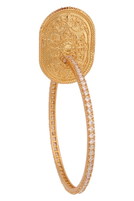 AE-Tee Gold Plated Crystal Hoops Online at Aza Fashions AE-Tee_Gold Plated Crystal Hoops _Online_at_Aza_Fashions