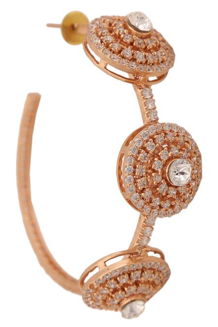 AE-Tee_Gold Plated Crystal Hoops _Online_at_Aza_Fashions