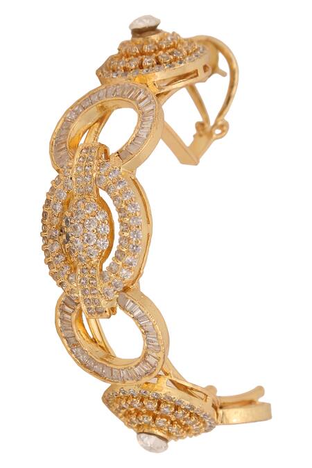 AE-Tee_Gold Plated Crystal Earrings _Online_at_Aza_Fashions