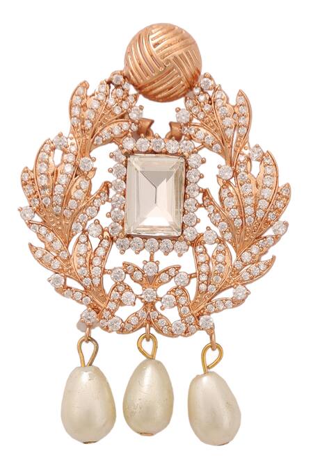 AE-Tee_Gold Plated Crystal Earrings _Online_at_Aza_Fashions