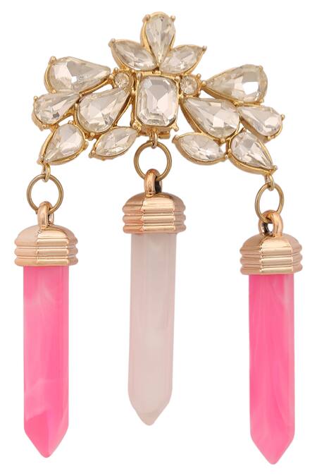 AE-Tee_Gold Plated Crystal Chandelier Earrings _Online_at_Aza_Fashions