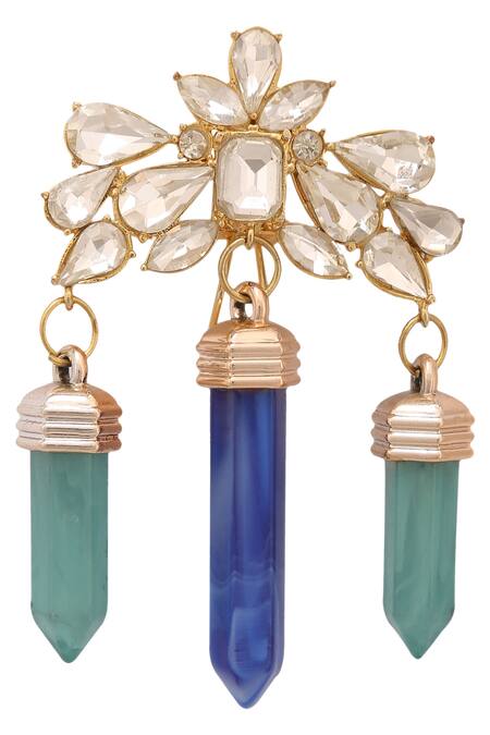 AE-Tee_Gold Plated Crystal Chandelier Earrings _Online_at_Aza_Fashions