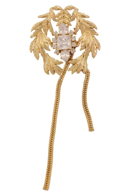 AE-Tee_Gold Plated Crystal Tassel Earrings _Online_at_Aza_Fashions