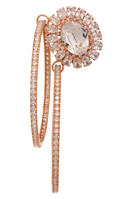 AE-Tee_Gold Plated Crystal Hoops _Online_at_Aza_Fashions