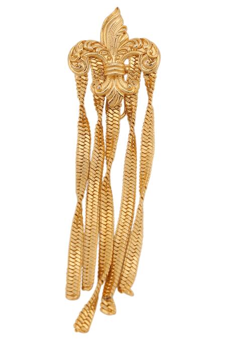 AE-Tee_Gold Plated Metal Tassel Earrings _Online_at_Aza_Fashions