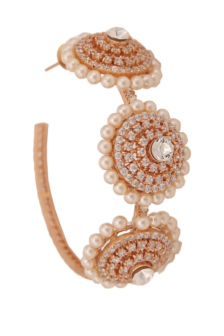 AE-Tee_Gold Plated Crystal Hoops _Online_at_Aza_Fashions