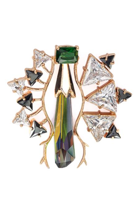 Outhouse_Multi Color Crystals Stud Earrings_Online_at_Aza_Fashions