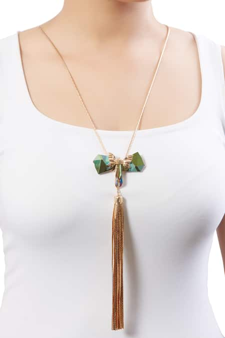 Metal on sale tassel necklace