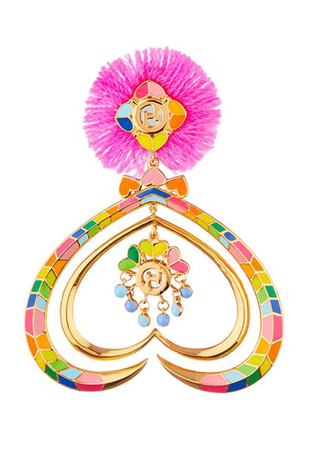 Outhouse_Multi Color Metal Enamelled Danglers_Online_at_Aza_Fashions