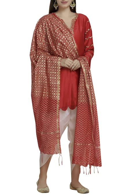 Seema Nanda Chanderi Kurta Dhoti Pant Set 