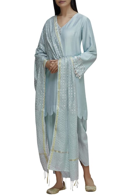 Seema Nanda Chanderi Kurta Dhoti Pant Set 