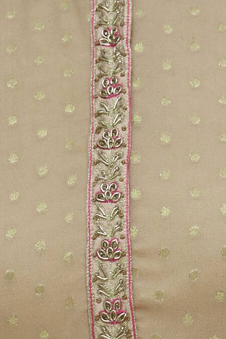 Shyam Narayan Prasad Beige Dupion Silk Round Embroidered Anarkali Set at Aza Fashions Shyam Narayan Prasad_Beige Dupion Silk Round Embroidered Anarkali Set _at_Aza_Fashions