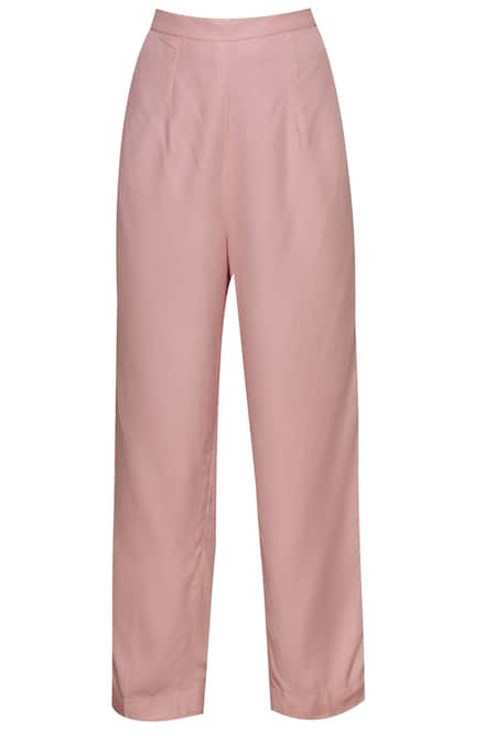 Shop_Shyam Narayan Prasad_Pink Georgette, Cotton Satin Round Embroidered Anarkali Set _Online_at_Aza_Fashions