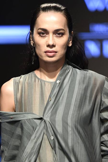 Buy Urvashi Kaur Green Mandarin Collar Striped Spread Full Sleeve Shirt Online at Aza Fashions Buy_Urvashi Kaur_Green Mandarin Collar Striped Spread Full Sleeve Shirt _Online_at_Aza_Fashions