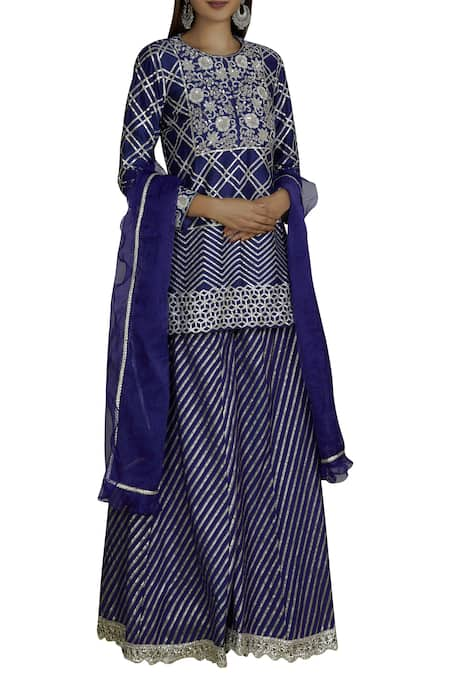 Neha Khullar Chanderi Kurta Palazzo Set 