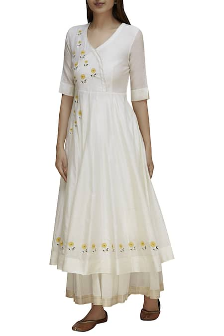 Label Earthen Silk Chanderi Anarkali Set 