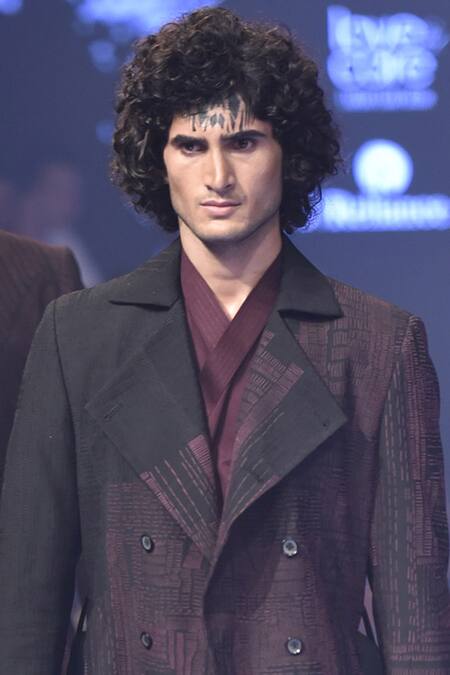 Amaare_Black Wool Embroidered Jacket Set _Online_at_Aza_Fashions