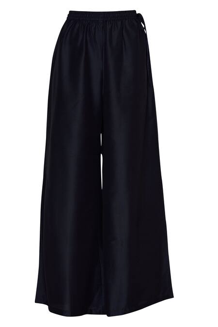 Shop_Samyukta Singhania_Blue Chanderi Kurta Palazzo Set_Online_at_Aza_Fashions