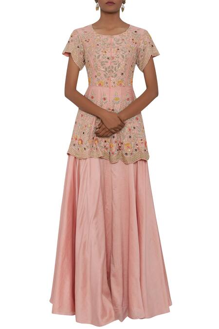 Ekru Chanderi Lehenga Set 