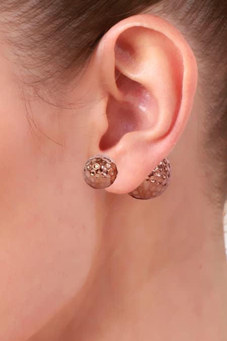 Bansri Pink Hammered Barbell Studs