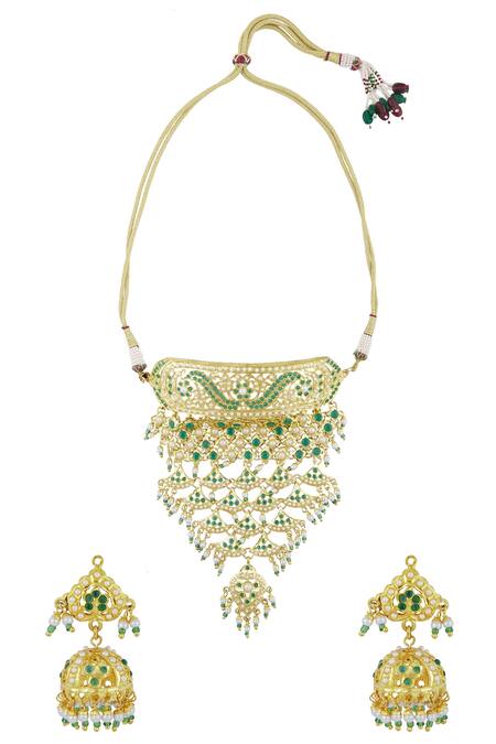 Zevar By Geeta Stone Choker Jewellery Set