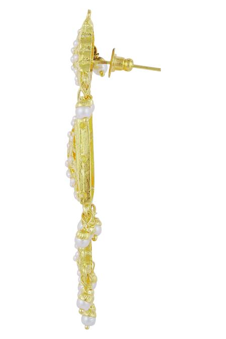 Zevar By Geeta Gold Plated Pearls Stone Choker Set at Aza Fashions Zevar By Geeta_Gold Plated Pearls Stone Choker Set_at_Aza_Fashions