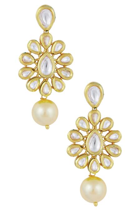 Zevar By Geeta_Gold Plated Kundan Bead Choker Set_Online_at_Aza_Fashions