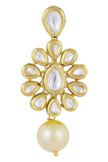 Buy_Zevar By Geeta_Gold Plated Kundan Bead Choker Set_Online_at_Aza_Fashions