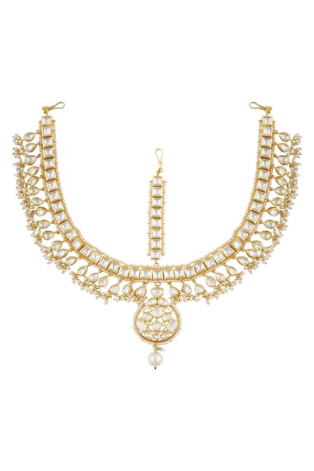 Zevar by Geeta Gold Plated Kundan Mathapatti