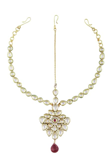 Zevar by Geeta Gold Plated Kundan Mathapatti