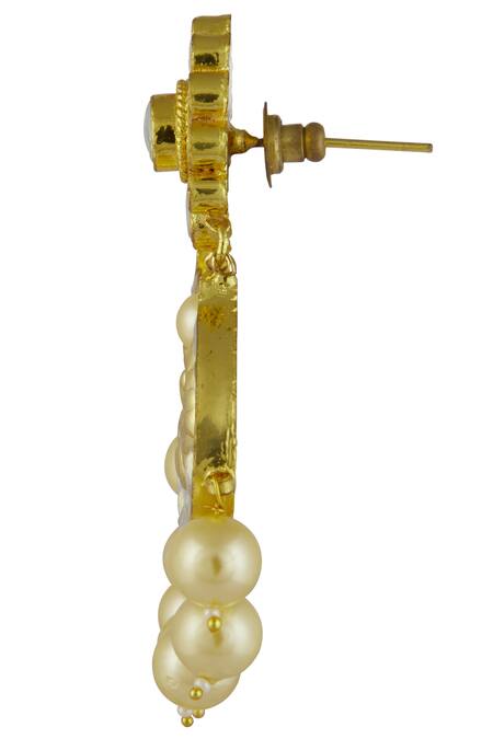 Buy_Maisara Jewelry_Gold Plated Kundan Chandbalis_Online_at_Aza_Fashions