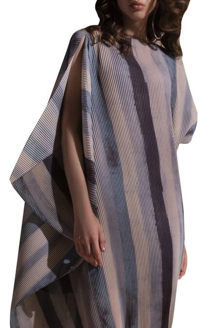 Shop_Abhishek Sharma_Multi Color Georgette Batik Print Dress_Online_at_Aza_Fashions