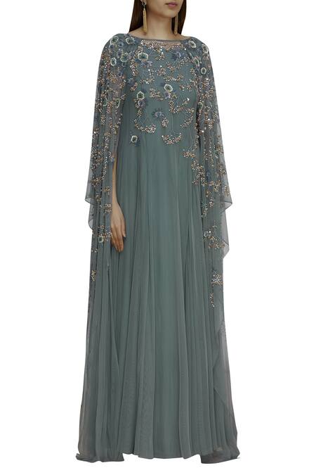 Not So Serious By Pallavi Mohan Grey Embellished Kaftan Dress Online at Aza Fashions Not So Serious By Pallavi Mohan_Grey Embellished Kaftan Dress_Online_at_Aza_Fashions