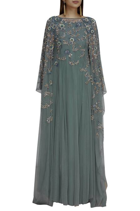 Buy Not So Serious By Pallavi Mohan Grey Embellished Kaftan Dress Online at Aza Fashions Buy_Not So Serious By Pallavi Mohan_Grey Embellished Kaftan Dress_Online_at_Aza_Fashions