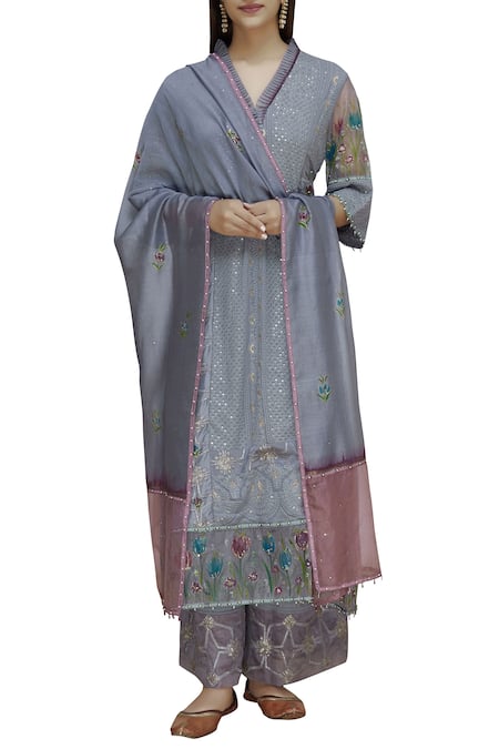 Poonam Dubey Chikankari Kurta Palazzo Set 