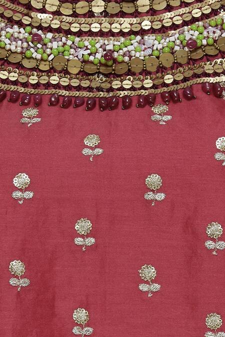 Divya Kanakia_Gold Chanderi, Satin 3d Floral Motif Round Kurta And Dhoti Pant Set _at_Aza_Fashions