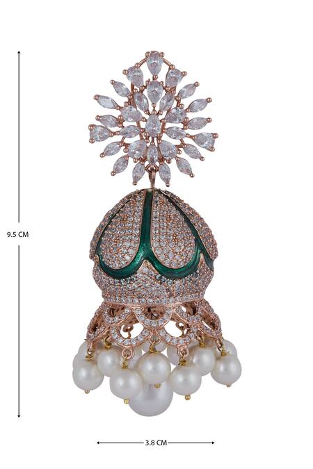 Buy Moh-Maya By Disha Khatri Gold Plated Stone Jhumkas Online at Aza Fashions Buy_Moh-Maya By Disha Khatri_Gold Plated Stone Jhumkas_Online_at_Aza_Fashions