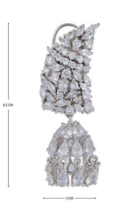 Buy Moh-Maya By Disha Khatri Silver Plated Stone Jhumkas Online at Aza Fashions Buy_Moh-Maya By Disha Khatri_Silver Plated Stone Jhumkas_Online_at_Aza_Fashions