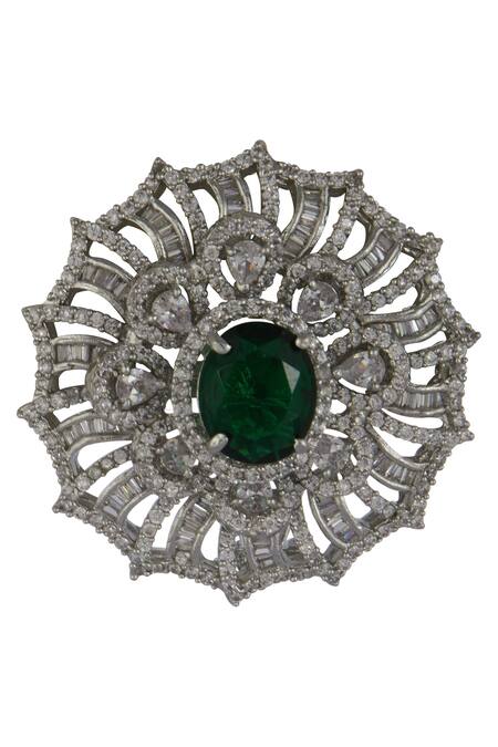 Shop Moh-Maya By Disha Khatri White Crystals Necklace Set Online at Aza Fashions Shop_Moh-Maya By Disha Khatri_White Crystals Necklace Set_Online_at_Aza_Fashions