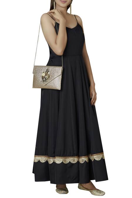 Shop Moh-Maya By Disha Khatri Gold Embellished Envelope Clutch at Aza Fashions Shop_Moh-Maya By Disha Khatri_Gold Embellished Envelope Clutch_at_Aza_Fashions