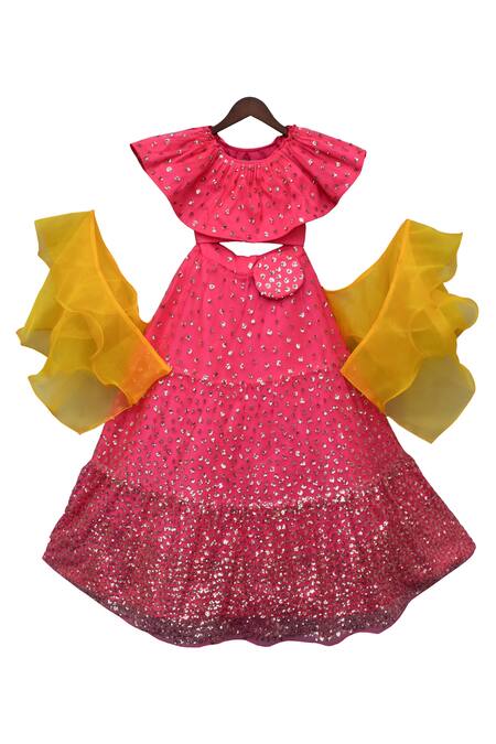 Fayon Kids Pink Silk, Net, Organza Sequins Embroidered Lehenga Set Online at Aza Fashions Fayon Kids_Pink Silk, Net, Organza Sequins Embroidered Lehenga Set _Online_at_Aza_Fashions