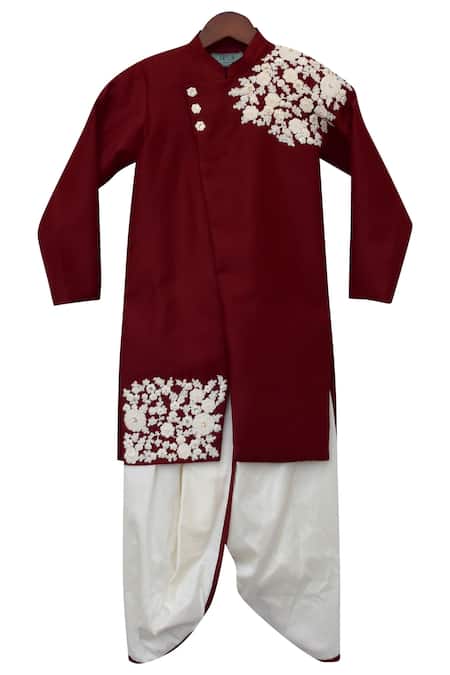 FAYON KIDS Embroidered Kurta Dhoti Set 