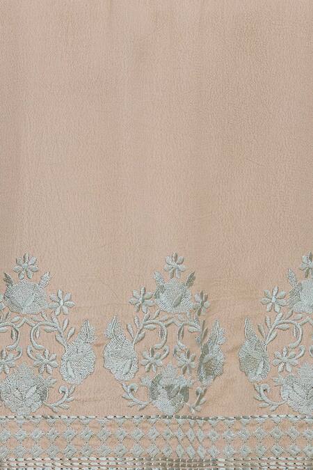 Ridhi Arora_Pink Viscose Moss Crepe One Shoulder Embroidered Top Palazzo Set_at_Aza_Fashions