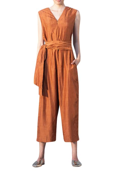 Kharakapas Cotton Silk Jumpsuit  