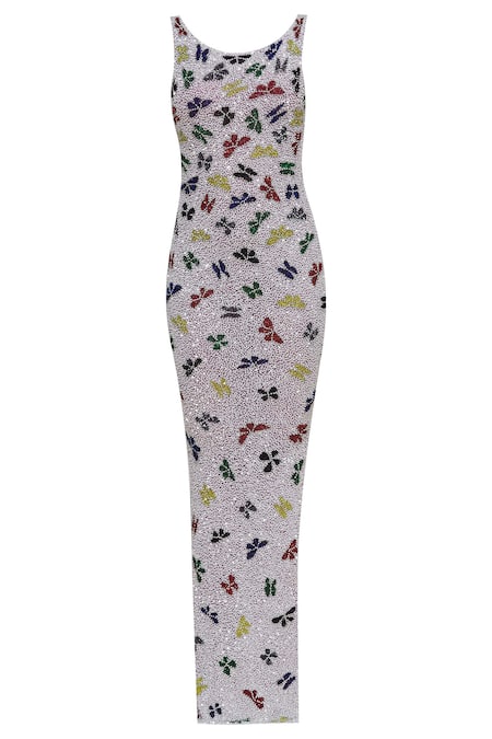 Shop Chisel By Meghna Ramrakhiya Purple Net U Neckline Embellished Gown Online at Aza Fashions Shop_Chisel By Meghna Ramrakhiya_Purple Net U Neckline Embellished Gown _Online_at_Aza_Fashions